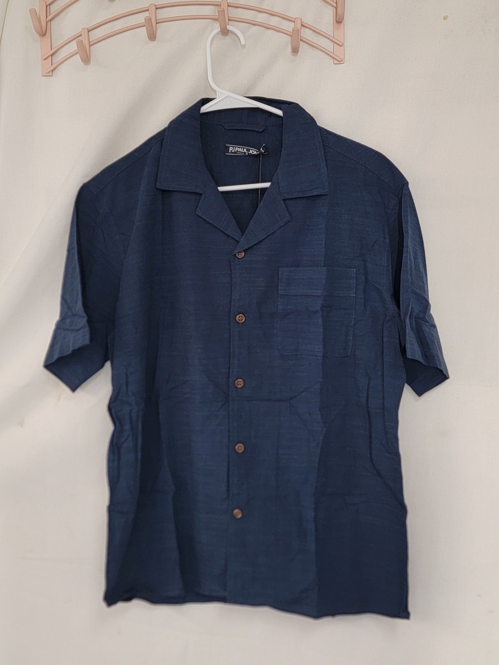 Men's Short-Sleeve Button-Down Shirt in Navy by Purnell